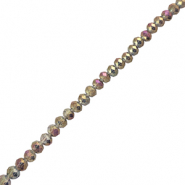 Top Glas Facett Perlen 3x2mm rondellen Grey