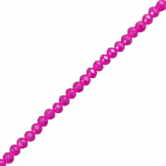 Top Glas Facett Perlen 3x2mm rondellen Fuchsia pink