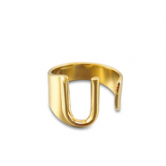 Ringe aus Stainless Steel - Rostfreiem Stahl Buchstabe U Gold