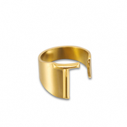Ringe aus Stainless Steel - Rostfreiem Stahl Buchstabe T Gold