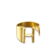 Ringe aus Stainless Steel - Rostfreiem Stahl Buchstabe H Gold