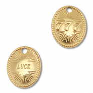 BY31&reg; Stainless Steel - Rostfrei Stahl Anh&auml;nger Engelszahlen 777 / Luck Gold