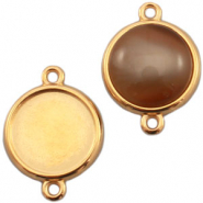 DQ Fassungen Metall Zwischenstück 12mm Cabochon Gold (Nickelfrei)