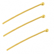 DQ Metall Nietstift 25mm mit Kugel Gold (Nickelfrei)