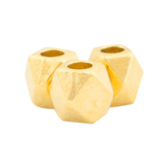 Metall Perlen DQ mit Diamant 3x3mm Gold (Nickelfrei)