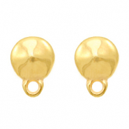 Metall Zubehör DQ Earpin rund mit Öse Gold (Nickelfrei)