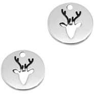 Metall Anh&auml;nger DQ Rentier Antik silber (Nickelfrei)