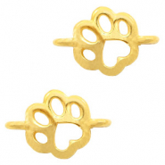 Metall Anh&auml;nger DQ Zwischenst&uuml;ck Hund Pfote Gold (Nickelfrei)