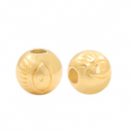 Metall Perlen DQ mit Auge 6mm Gold (Nickelfrei)