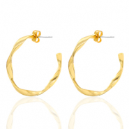 Metall Zubehör DQ Creolen 32mm Twist Gold (Nickelfrei)