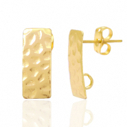 Metall Zubehör DQ Earpin Rechteck mit Öse Gold (Nickelfrei)
