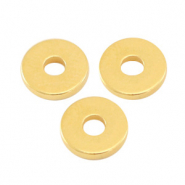 Metall Perlen DQ Disc Rondellen 6x1mm Gold (Nickelfrei)