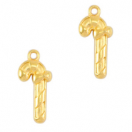 Metall Anhänger DQ Zuckerstange Gold (Nickelfrei)