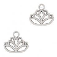 Metall Anhänger DQ Lotus Antik silber (Nickelfrei)