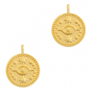 Metall Anh&auml;nger DQ Auge 15mm Gold (Nickelfrei)
