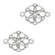 Metall Anh&auml;nger DQ Zwischenst&uuml;ck Blume Antik silber (Nickelfrei)