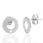 Ohrringe aus Stainless Steel - Rostfreiem Stahl Ohrstecker 10mm mit Öse Silber