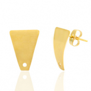 Ohrringe aus Stainless Steel - Rostfreiem Stahl Ohrstecker Trapez mit Öse Gold