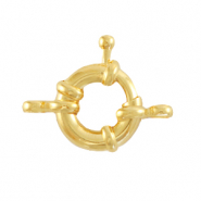 Metall Zubehör DQ Rettungsring Verschluss 13mm mit Ösen Gold (Nickelfrei)