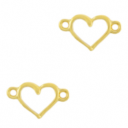 Metall Anh&auml;nger DQ Zwischenst&uuml;ck Herz Gold (Nickelfrei)