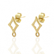 Ohrringe aus Stainless Steel - Rostfreiem Stahl Rhombus Gold