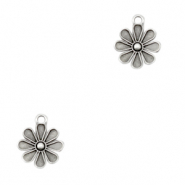 Metall Anhänger DQ Blume Antik silber (Nickelfrei)