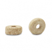 DQ Griechische Keramik Perlen Disc 6mm Sand beige