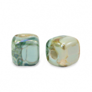 DQ Griechische Keramik Perlen Cube 7mm Turquoise