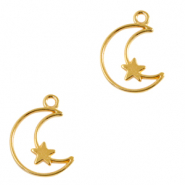 Metall Anh&auml;nger DQ Moon and Star Gold (Nickelfrei)
