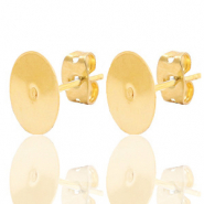 Metall Zubeh&ouml;r DQ Ohrstecker 10mm Gold (Nickelfrei)