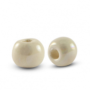 DQ Griechische Keramik Perlen 6mm Cream white
