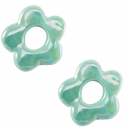 DQ Griechische Keramik Perlen Blume Turquoise