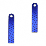 Statement-Anhänger Bar Welle Metallic royal blue