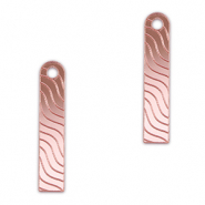 Statement-Anhänger Bar Welle Metallic light pink