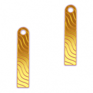Statement-Anhänger Bar Welle Metallic yellow
