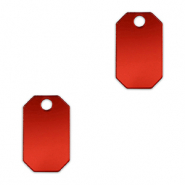 Statement-Anhänger Achteck Metallic red
