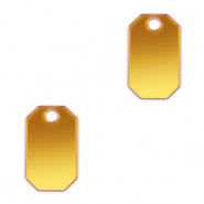 Statement-Anhänger Achteck Metallic yellow