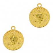 Metall Anhänger DQ Blume Gold (Nickelfrei)