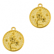 Metall Anhänger DQ Blume Gold (Nickelfrei)