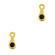 Metall Anh&auml;nger DQ Tropfen Gold-schwarz (Nickelfrei)
