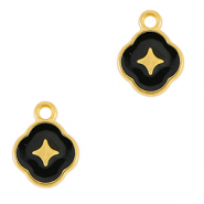 Metall Anh&auml;nger DQ Stern Gold-schwarz (Nickelfrei)