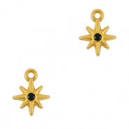 Metall Anh&auml;nger DQ Stern Gold-schwarz (Nickelfrei)