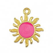 Metall Anh&auml;nger DQ Sonne Pearl Pink-Gold (Nickelfrei)