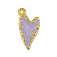 Metall Anh&auml;nger DQ Herz Lilac-Gold (Nickelfrei)
