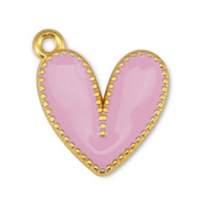 Metall Anh&auml;nger DQ Herz Light Pink-Gold (Nickelfrei)
