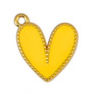 Metall Anh&auml;nger DQ Herz Yellow-Gold (Nickelfrei)