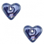 DQ Griechische Keramik Perlen Herz Dark blue