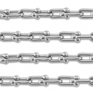 Stainless Steel - Rostfrei Stahl Schmuckzubeh&ouml;r Gliederkette Oval Silver