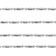 Stainless Steel - Rostfrei Stahl Schmuckzubeh&ouml;r Gliederkette Oval Silver