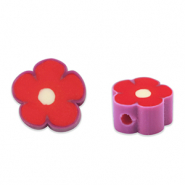 Polymer Perlen Blume Red-mauve purple